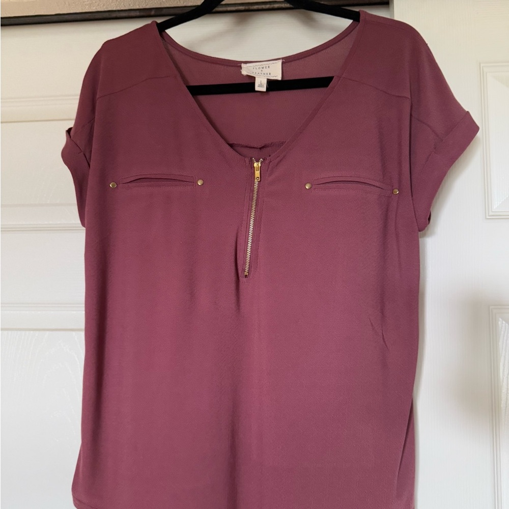 Forever 21 Plum Zippered Blouse